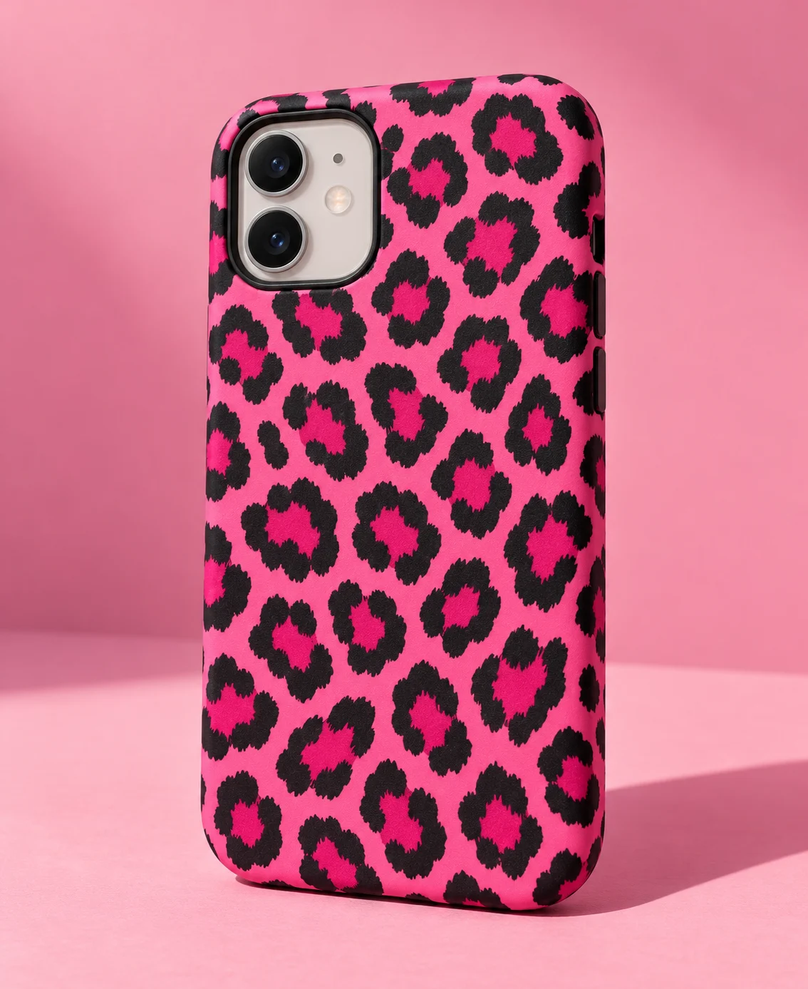 Pink Leopard phone case concept; illustrative image, not verified fit